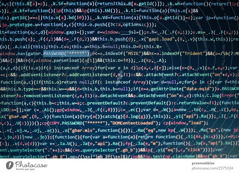 Computer screen displaying program code Profession Telecommunications Notebook Screen Software Technology High-tech Information Technology Internet Safety