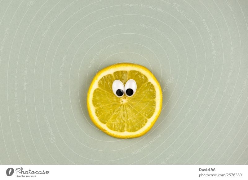 SOUR MAKES FUN Food Fruit Nutrition Organic produce Vegetarian diet Diet Lifestyle Joy Human being Eyes Art Artist Observe Cool (slang) Kitsch Cute Yellow Sour