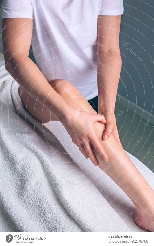 Massage therapist hands doing lymphatic drainage treatment Happy Beautiful Body Skin Health care Medical treatment Medication Wellness Relaxation Spa Doctor