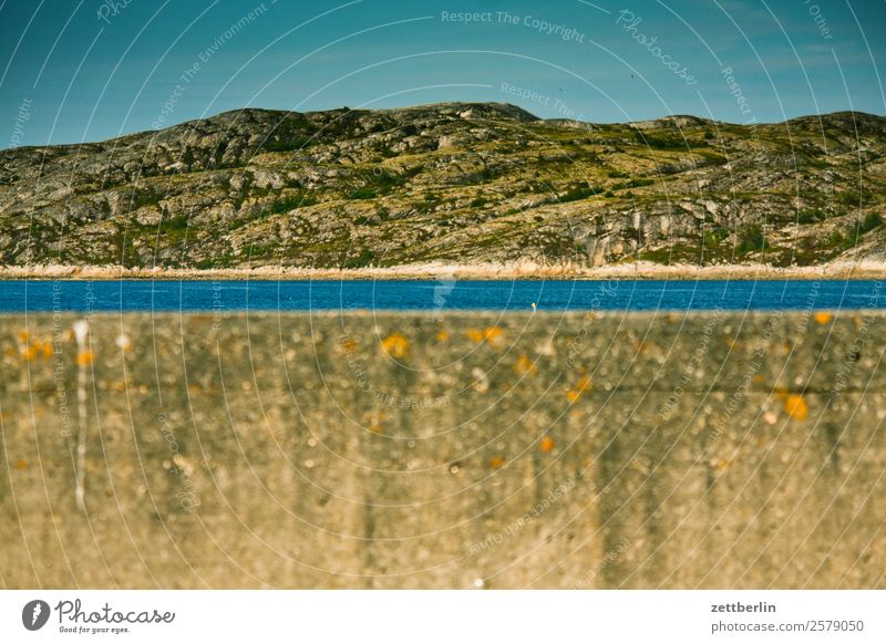 Harbour entrance Bodø Concrete Concrete wall Wall (barrier) Arctic Ocean Europe Rock Vacation & Travel Fjord Sky Heaven Horizon Island Landscape Lofotes