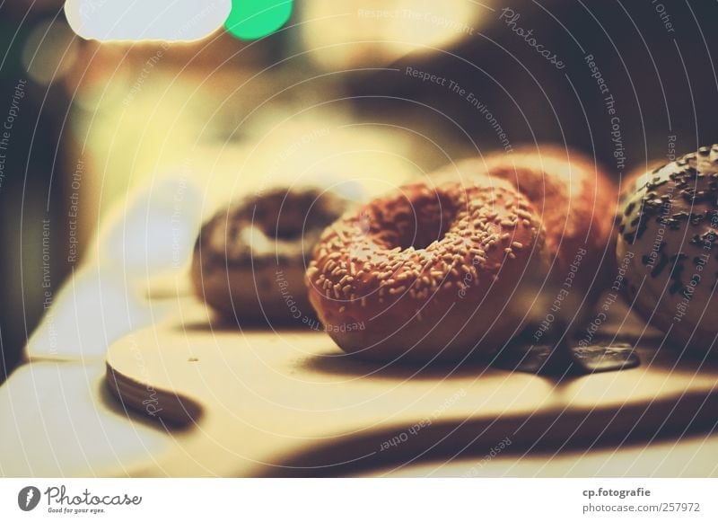 Sweet Dreams Food Dessert Candy Nutrition To have a coffee Donut Granules Artificial light Shallow depth of field