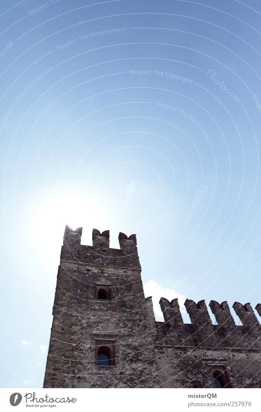 My Castle. Ruin Power Fortress Fastening Merlon Medieval times Lake Garda Tower Wall (barrier) Defensive Battlement Past Era Remainder Sky Castle tower
