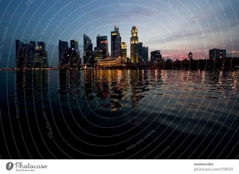 Singapore, Marina Bay at night Tourism Water Sky Night sky Horizon Asia Capital city Downtown Skyline Deserted House (Residential Structure) High-rise