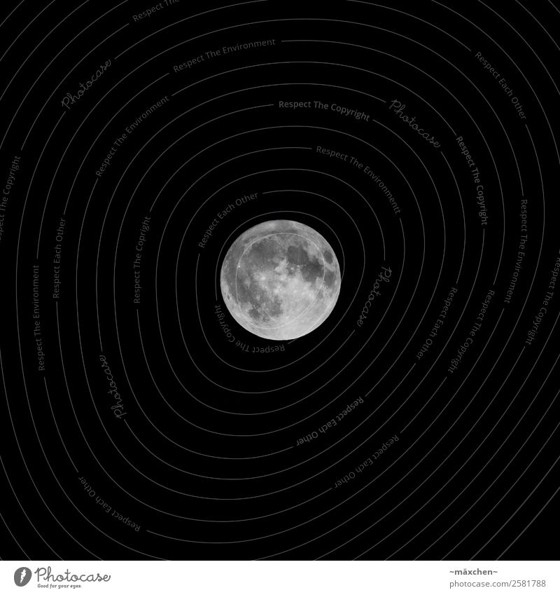 full moon Night sky Moon Full  moon Bright Black White Far-off places Celestial bodies and the universe Dark Impressive migrating crater moon crater Contrast