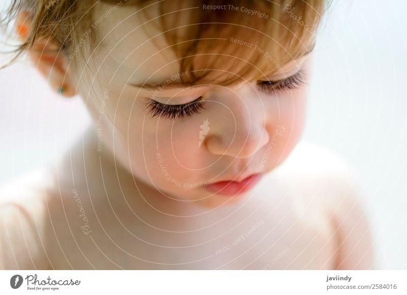 Close-up potrait of adorable little girl outdoors. Lifestyle Joy Happy Beautiful Face Summer Child Human being Baby Toddler Girl Infancy 1 0 - 12 months