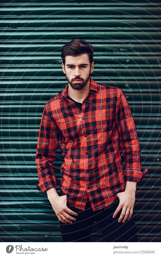 Young man in urban background wearing casual clothes Lifestyle Style Beautiful Hair and hairstyles Human being Masculine Youth (Young adults) Man Adults 1