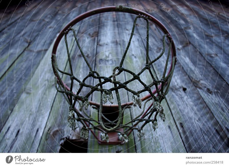 basketball hoop Basketball basket Ruin Old Hang Dark Tall Broken Above Gloomy Blue Green Red Moody Calm Reluctance Loneliness Apocalyptic sentiment Death