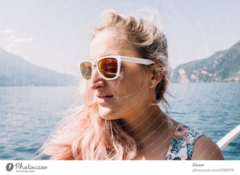 Portrait of a young woman at Lake Garda Lifestyle Leisure and hobbies Vacation & Travel Summer vacation Young woman Youth (Young adults) 18 - 30 years Adults