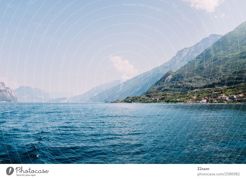 Lake Garda, Malcesine. Nature Landscape Sky Summer Beautiful weather Mountain Lakeside Village Small Town Port City Driving Sustainability Natural Blue Green