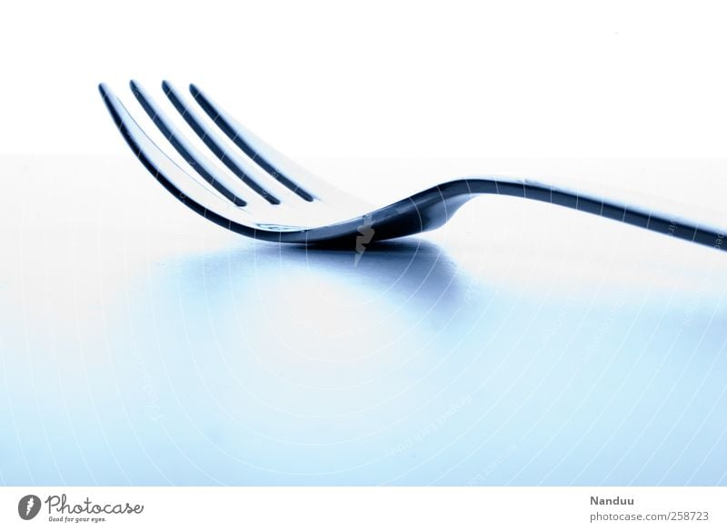 eating utensil Fork Esthetic Cutlery Nutrition Kitchen Metalware Colour photo Subdued colour Studio shot Copy Space top Copy Space bottom High-key