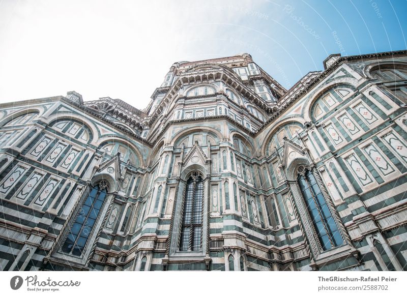 Cathedral - Florence Town Old Santa Maria del Fiore Building Church Window Detail Religion and faith Italy Sky Colour photo Exterior shot Copy Space top Day