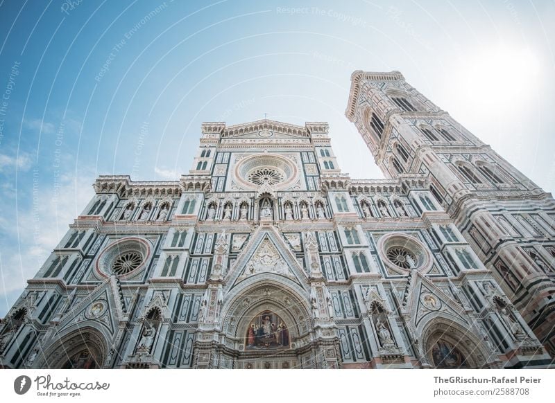 santa maria del fiore Town Old Manmade structures Work of art Italy Florence Cathedral Santa Maria del Fiore Tower Art Esthetic Tourism Back-light Sun