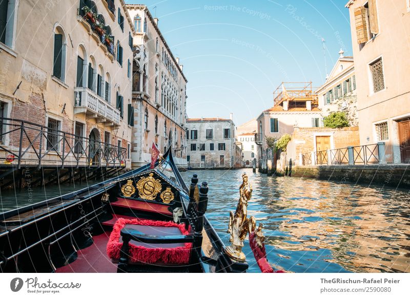 gondola ride Village Small Town Port City Tourist Attraction Monument Blue Brown Gold Red Black Venice Ferris wheel Navigation Romance Italy Vacation & Travel