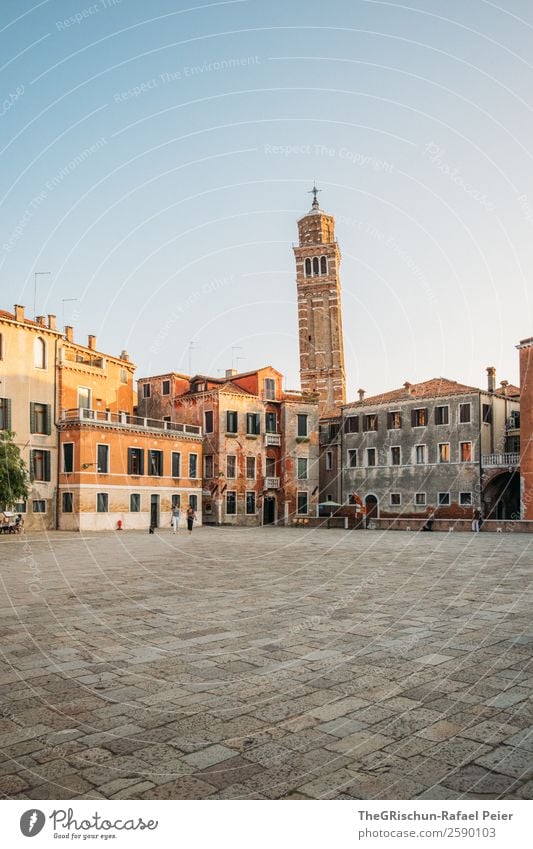 Venice Small Town Port City House (Residential Structure) Places Tower Brown Yellow Gold White Moody Church Building Old times Paving stone Esthetic