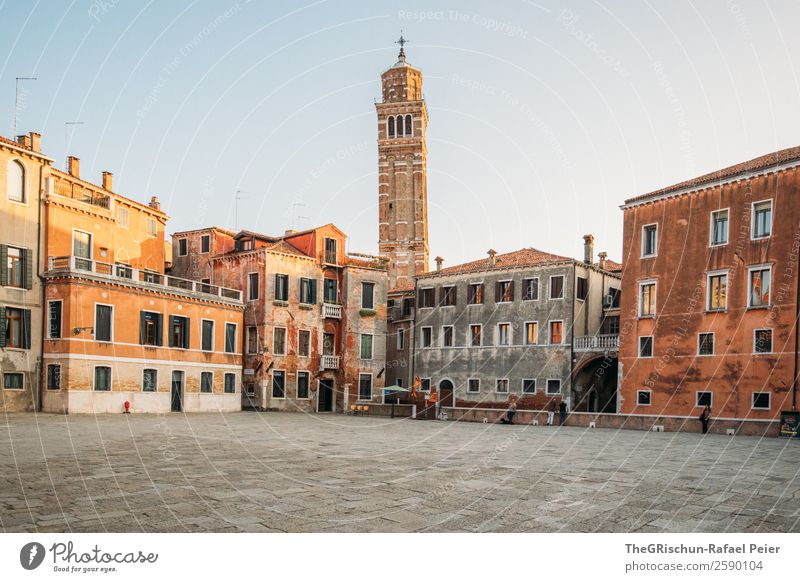 Venice Small Town Port City Brown Yellow Gold Red White Places Church House (Residential Structure) Paving stone Window Travel photography Italy Tourism