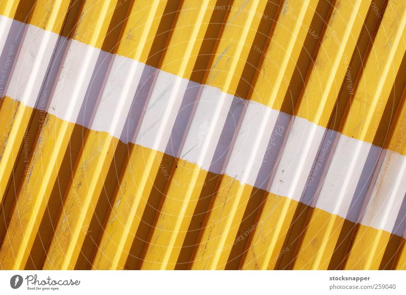 White Stripe urban Grunge Cargo Container Close-up Horizontal Painted Divided Line Deserted Corrugated sheet iron Consistency Background picture Wall (barrier)