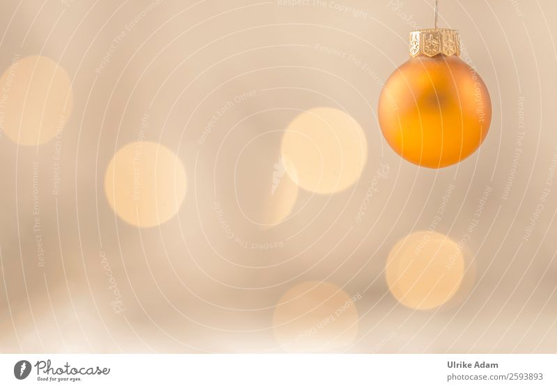 Golden Hanging Christmas Ball Style Design Christmas card Card Feasts & Celebrations Christmas & Advent Glass Sphere Glitter Ball Fairy lights Glittering