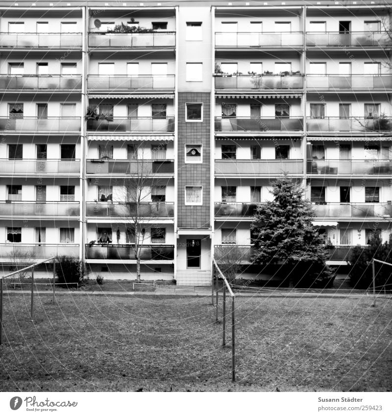 gor.bitz Overpopulated House (Residential Structure) High-rise Facade Balcony Garden Window Door Living or residing Prefab construction Clothesline