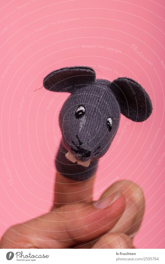 Here comes the mouse Birthday Parenting Kindergarten Hand Fingers Puppet theater Mouse Toys Doll Movement To hold on Smiling Laughter Playing Pink Finger puppet