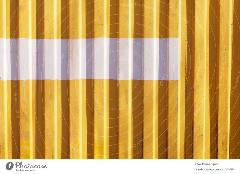 White Stripe urban Grunge Cargo Container Close-up Horizontal Painted Divided Line Deserted Corrugated-iron hut Consistency Background picture Wall (barrier)