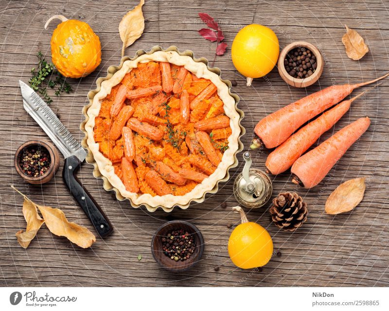 Pie with carrots and pumpkin vegetable pie autumn leaf fall food healthy delicious dinner homemade vegetarian cuisine cooking tasty crust green cake cooked