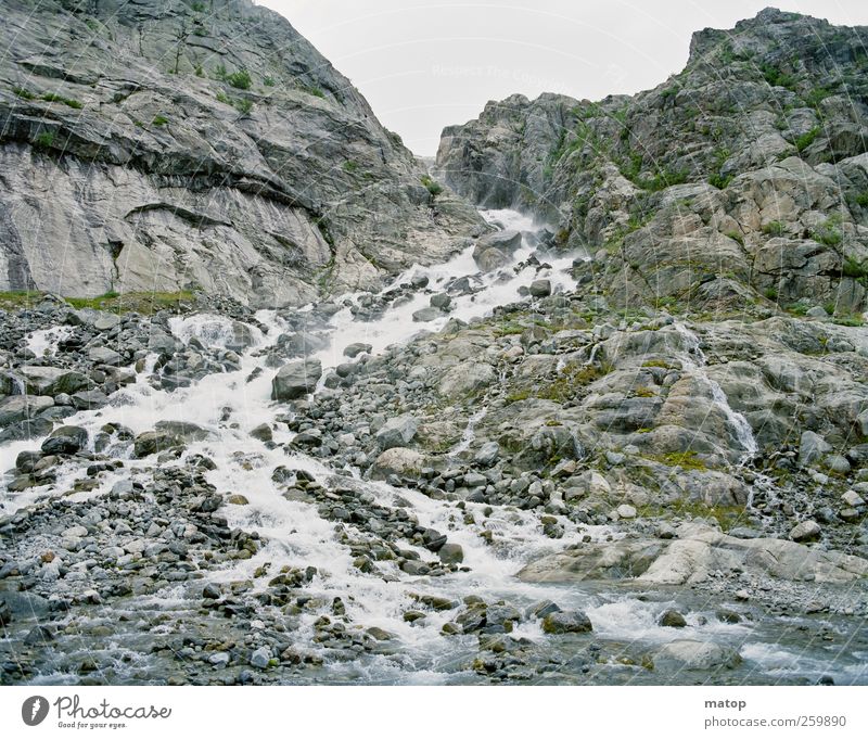 melted snow Vacation & Travel Tourism Mountain Nature Landscape Elements Water Climate change Rock Folgefonna National Park Hardanger Norway glacial river