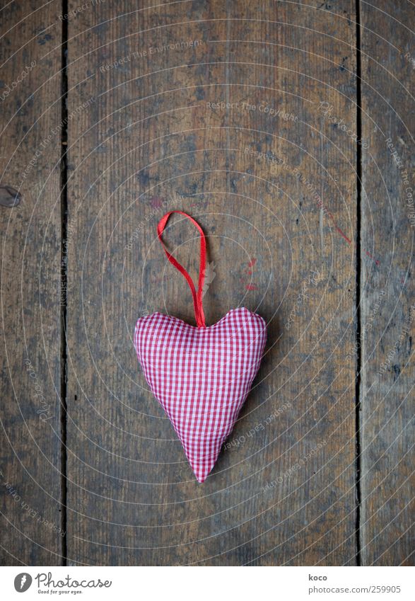 herzilein Bow Kitsch Odds and ends Wood Heart String Old Beautiful Small Point Brown Red Black White Love Infatuation Loyalty Romance Colour photo Close-up