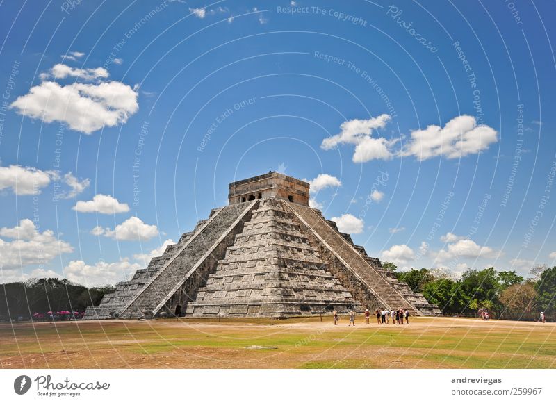 Chichen Itza Mexico Ruin Observatory Beautiful Target Future Maya Pyramid Multicoloured Exterior shot Copy Space top Morning Wide angle Upward