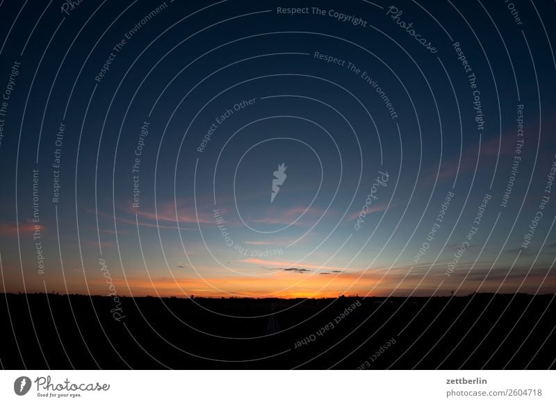 Tempelhof in the evening Dusk Berlin Twilight Play of colours Closing time Far-off places Airport Airfield Sky Heaven Horizon Deserted Romance Perspective