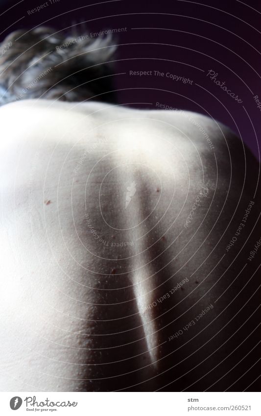 Close up of a naked back pretty Body Skin Human being Masculine Man Adults Life Back Spinal column 1 Naked Relaxation Esthetic Authentic Cold naturally Passion