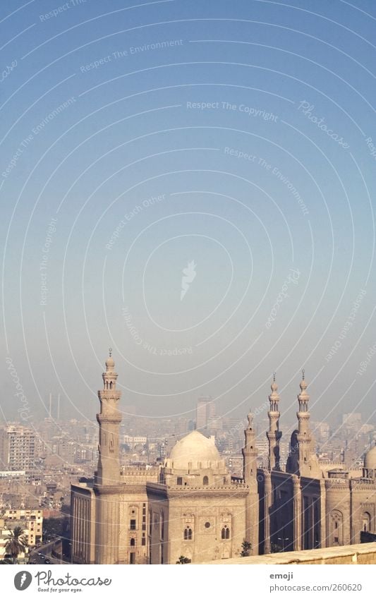 Cairo [Smog] II Sky Cloudless sky Town Capital city Downtown Skyline Manmade structures Building Architecture Tourist Attraction Landmark Monument Mosque