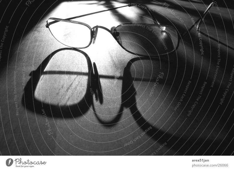 the glasses Eyeglasses Grainy Accuracy Light Leisure and hobbies Shadow Black & white photo detailed Contrast