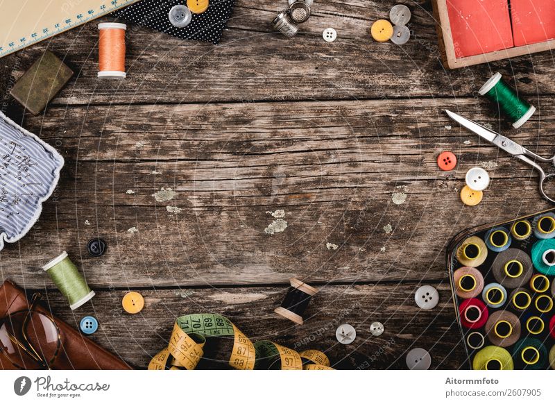 Scrapbooking Supplies And Tools Scattered On Table Stock Photo - Download  Image Now - Scrapbook, Equipment, Art And Craft - iStock