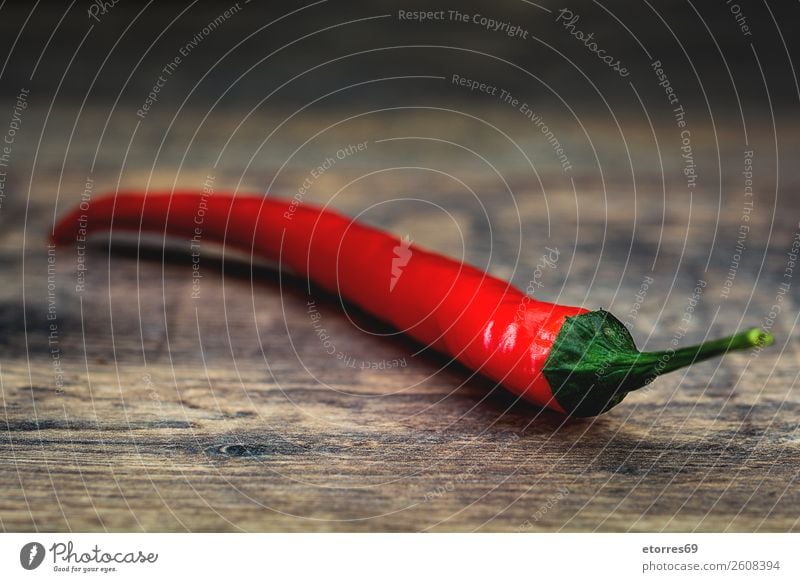 Red chili pepper on wooden table Pepper Chili Spicy Vegetable Food Healthy Eating Food photograph Chile Herbs and spices Burn Cooking Fresh Hot Ingredients