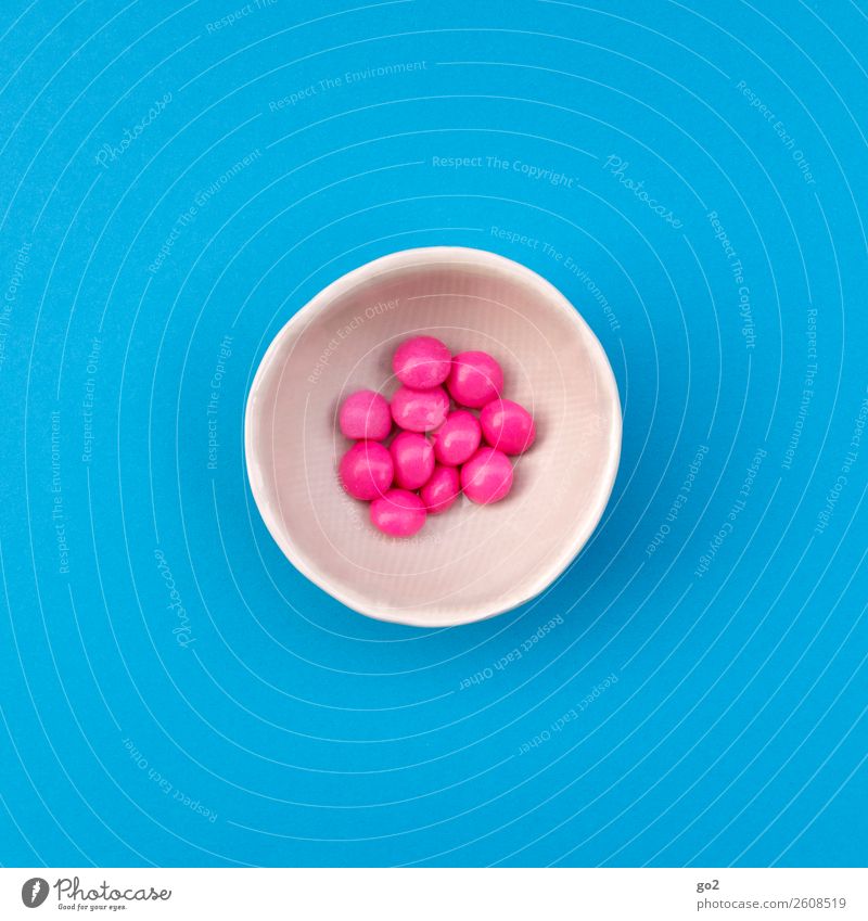 Pink Pills Food Candy Chocolate Nutrition Diet Fasting Bowl Healthy Health care Medical treatment Medication Delicious Round Blue To enjoy Inspiration