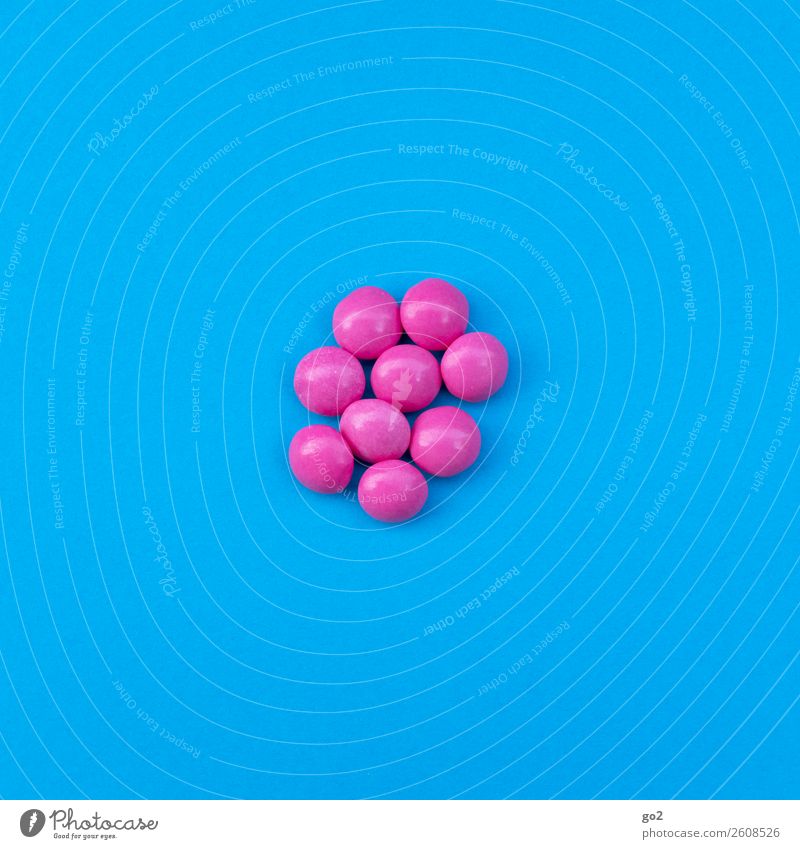 Pink Pills Food Candy Chocolate Nutrition Diet Healthy Health care Medical treatment Medication Esthetic Delicious Round Blue Drug addiction Idea Inspiration