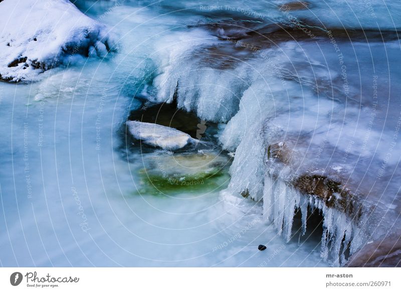 Icy Water 2 Nature Landscape Elements Winter Ice Frost Snow River Stone Esthetic Fluid Cold Blue Green Black White Cool (slang) Death Indifferent Adventure