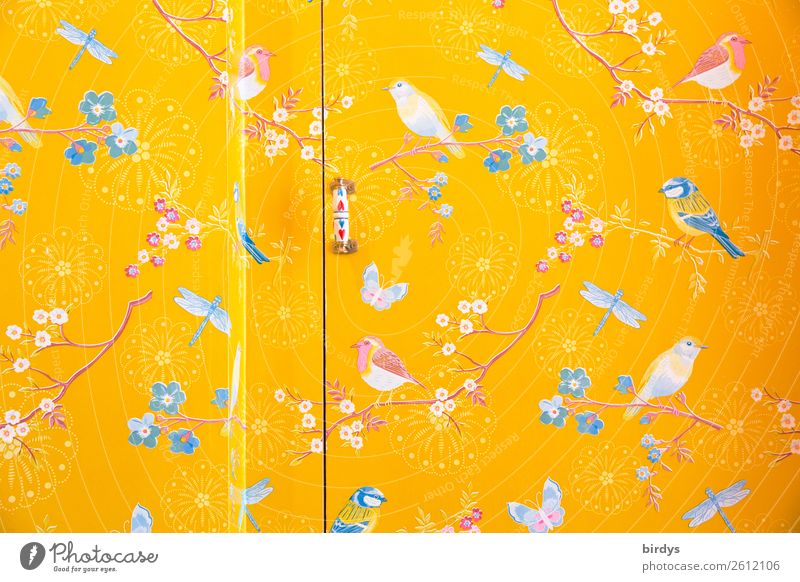 Wall decoration flying friends Lifestyle Style Design Living or residing Interior design Decoration Wallpaper Wall (barrier) Wall (building) Door Bird Butterfly