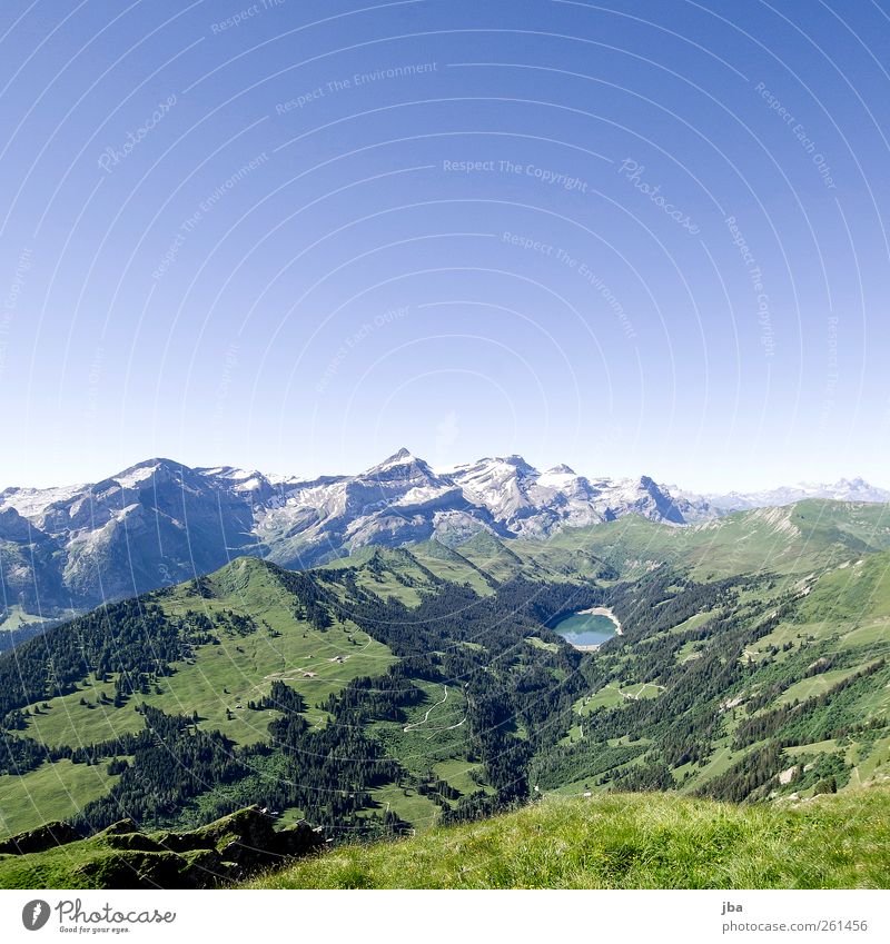 Arnensee Harmonious Relaxation Calm Trip Expedition Mountain Climbing Mountaineering Nature Landscape Elements Air Water Cloudless sky Beautiful weather Grass