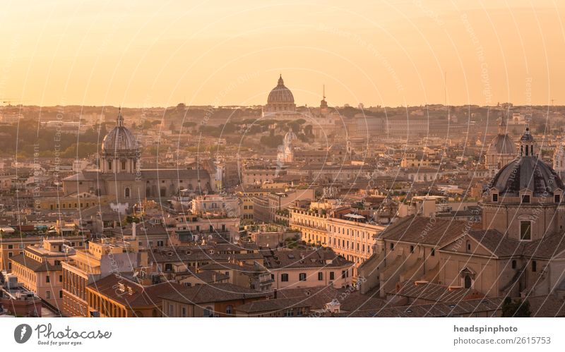 Panorama of Rome at a sunset Italy Vatican Town Capital city Downtown Skyline Church Dome Manmade structures Building Architecture Roof Tourist Attraction