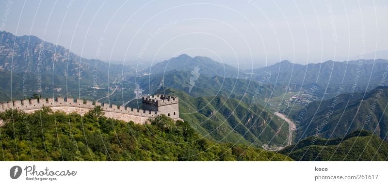 8851.8 kilometers Environment Nature Landscape Summer Beautiful weather Forest Hill Mountain China Asia Tower Manmade structures Building Wall (barrier)