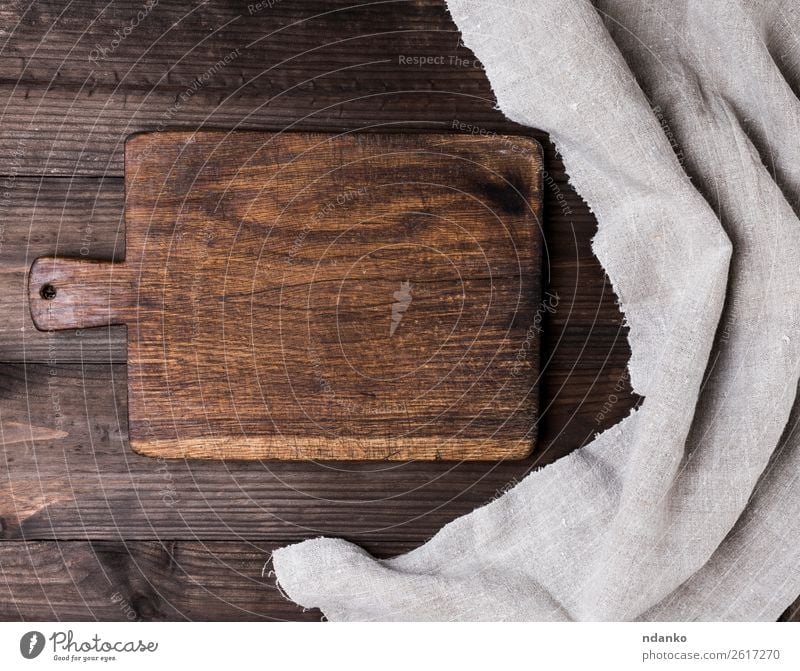 empty kitchen brown cutting board Chopping board Table Kitchen Nature Wood Old Retro Brown background Blank chopping cook cooking Cut food Grunge