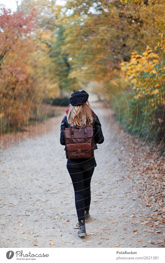 #A# Through autumn Art Esthetic Woman Hiking To go for a walk Forest Autumn Park Autumn leaves Autumnal Early fall Automn wood Autumnal weather
