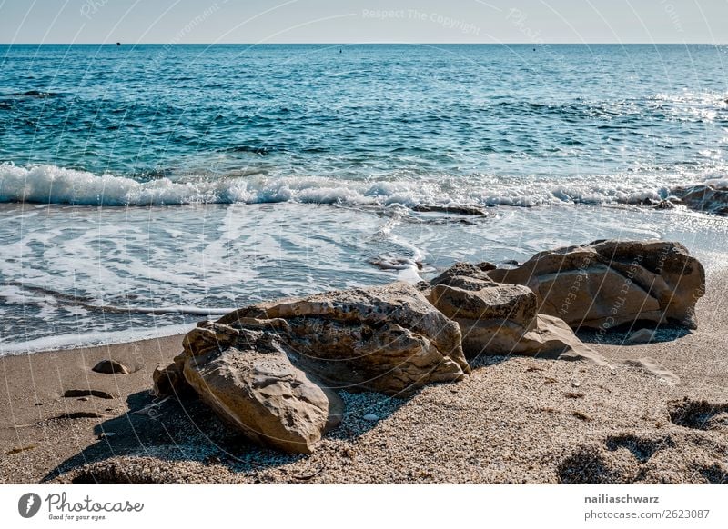 beach Vacation & Travel Tourism Summer Summer vacation Beach Island Environment Nature Landscape Sand Water Sky Spring Beautiful weather Warmth Rock Waves Coast