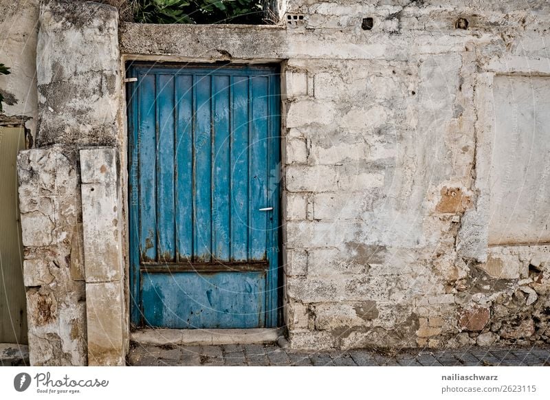 door Vacation & Travel Summer Nature Crete Greece Village Town Old town House (Residential Structure) Building Architecture Wall (barrier) Wall (building)