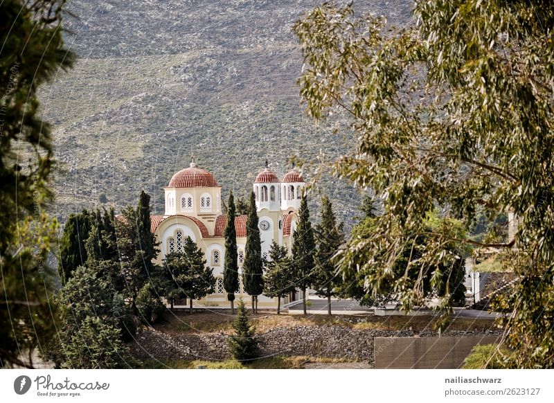 Village church somewhere in Crete Vacation & Travel Tourism Trip City trip Summer Island Nature Landscape Hill Greece Europe Small Town Outskirts Deserted