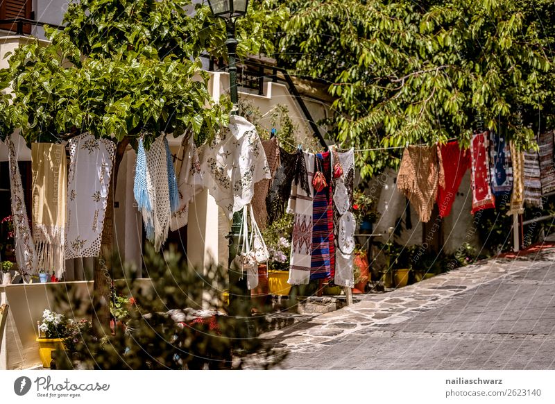 Shopping street in Crete Lifestyle Handcrafts Vacation & Travel Tourism Trip Far-off places Summer Summer vacation Nature Greece Village Small Town Downtown