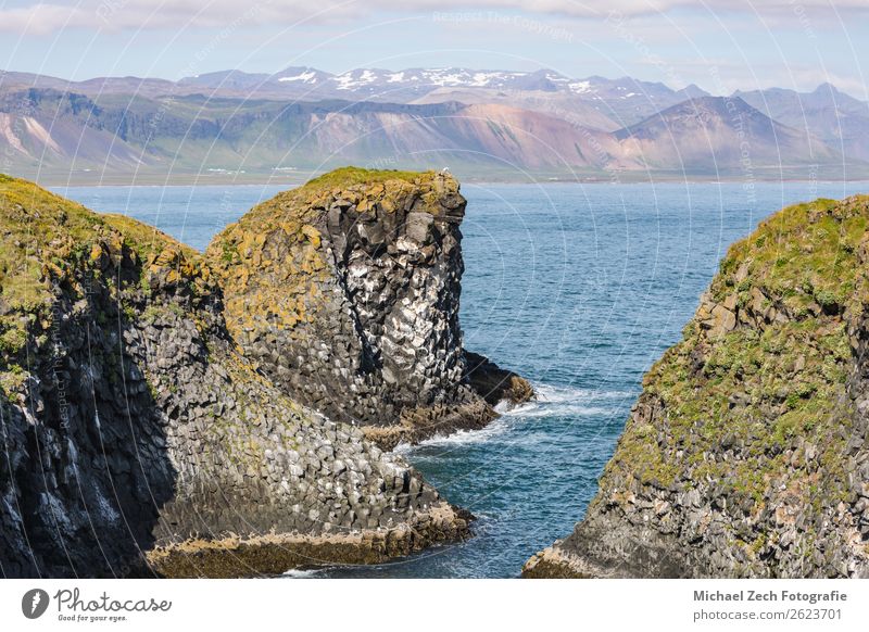 Amazing view to the fantastic coastline of iceland summer Beautiful Vacation & Travel Beach Ocean Nature Landscape Clouds Weather Storm Fog Rock Coast Fantastic