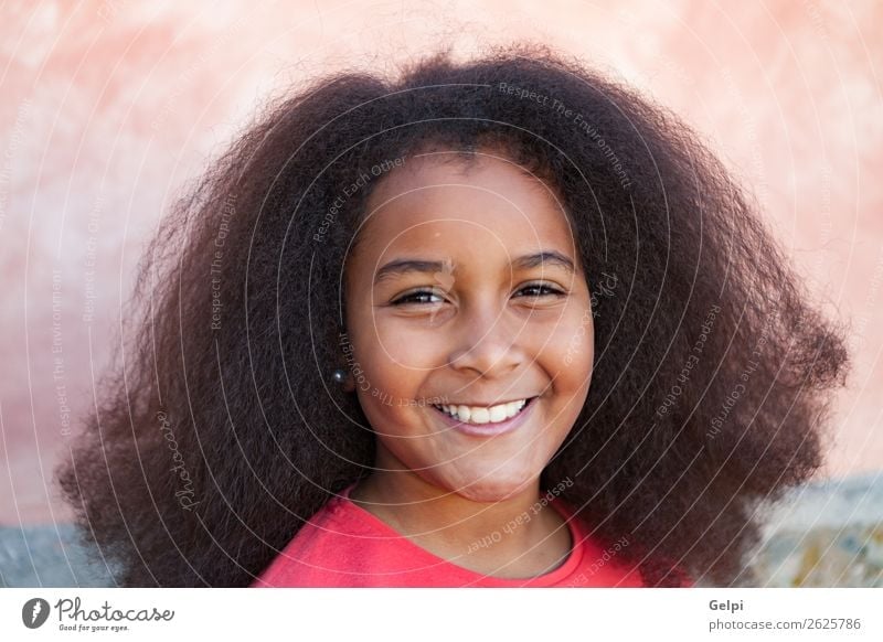 Pretty girl with long afro hair Happy Beautiful Face Garden Child Human being Woman Adults Infancy Park Brunette Afro Smiling Happiness Long Cute Red Black