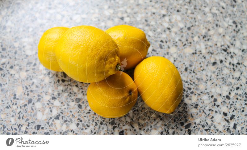 Four lemons Fruit Lemon Nutrition Healthy Healthy Eating Illness Exotic Brash Fresh Sour Yellow Common cold Vitamin Vitamin C 4 Citrus fruits Power